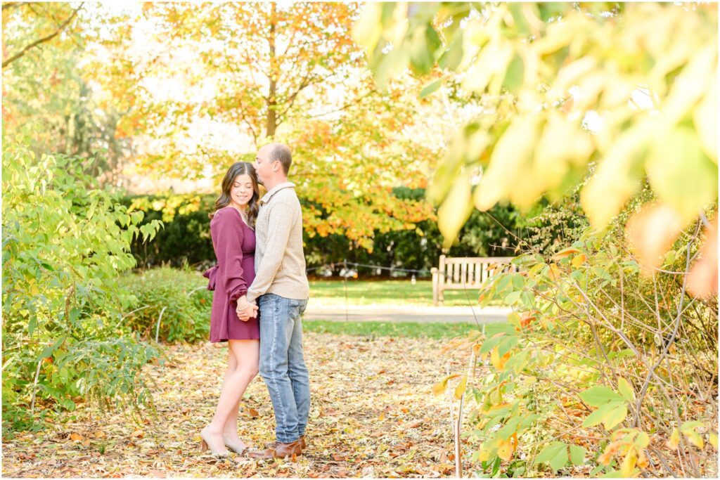 Newfields fall engagement session