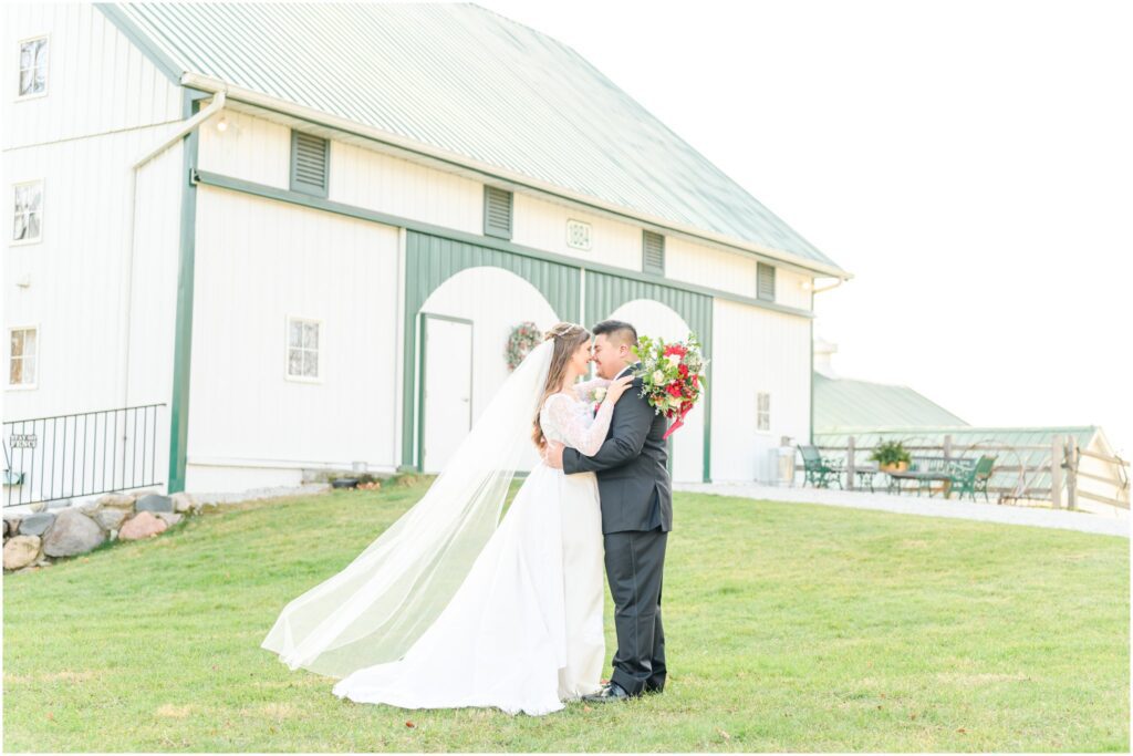 Bride and groom pictures The Legacy Barn wedding