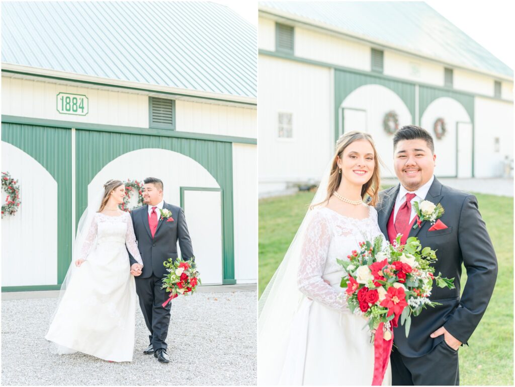 Bride and groom pictures The Legacy Barn wedding