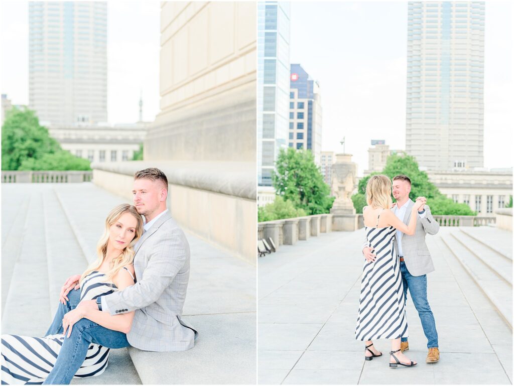 Indiana War Memorial + Monument Circle Engagement Session