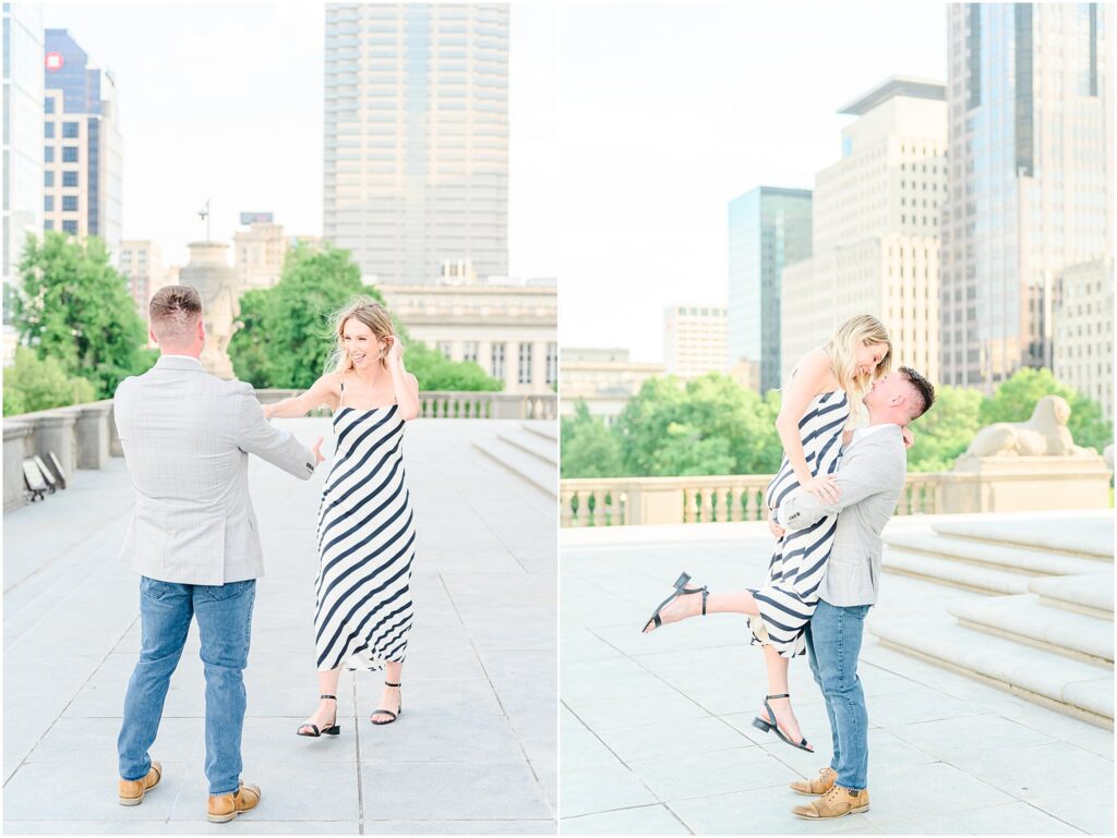 Indiana War Memorial + Monument Circle Engagement Session