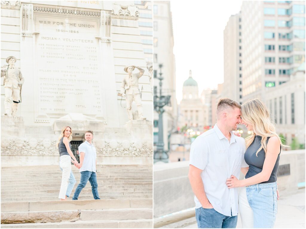 Indiana War Memorial + Monument Circle Engagement Session