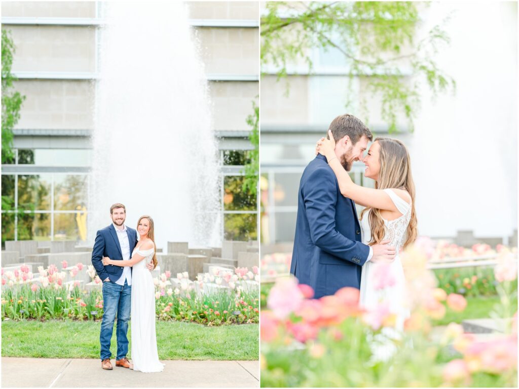 Newfields spring engagement session