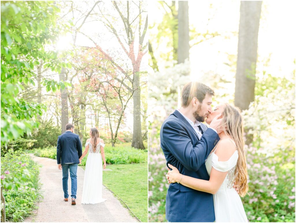 Newfields spring engagement session 