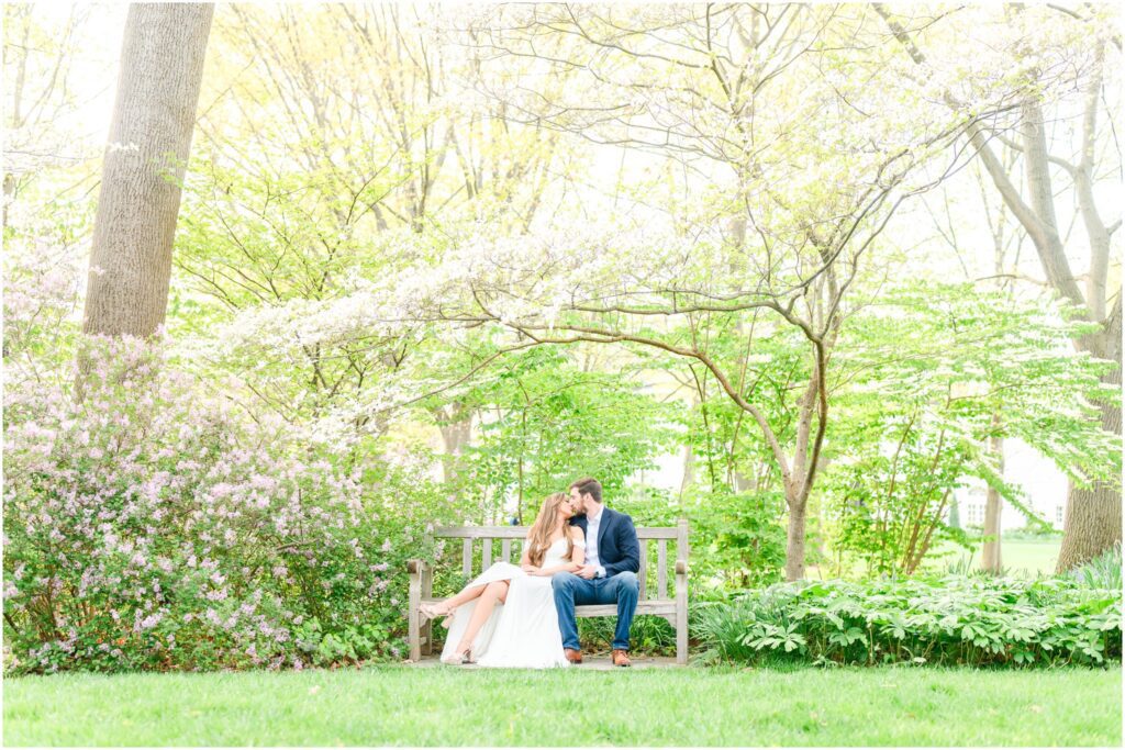Newfields spring engagement session