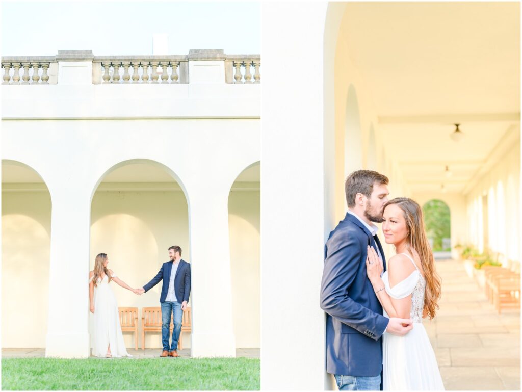 Newfields spring engagement session