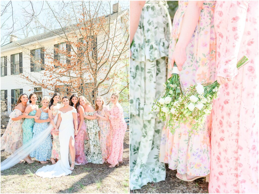 Wedding party photos The Red Barn At Sycamore Farm wedding