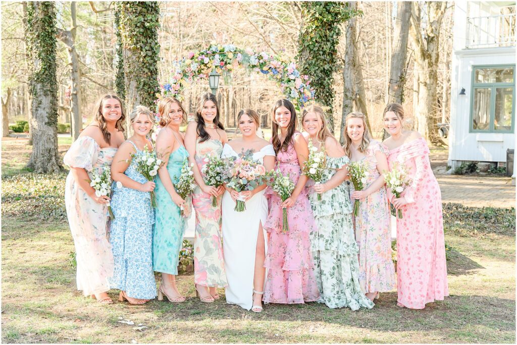 Wedding party photos The Red Barn At Sycamore Farm wedding
