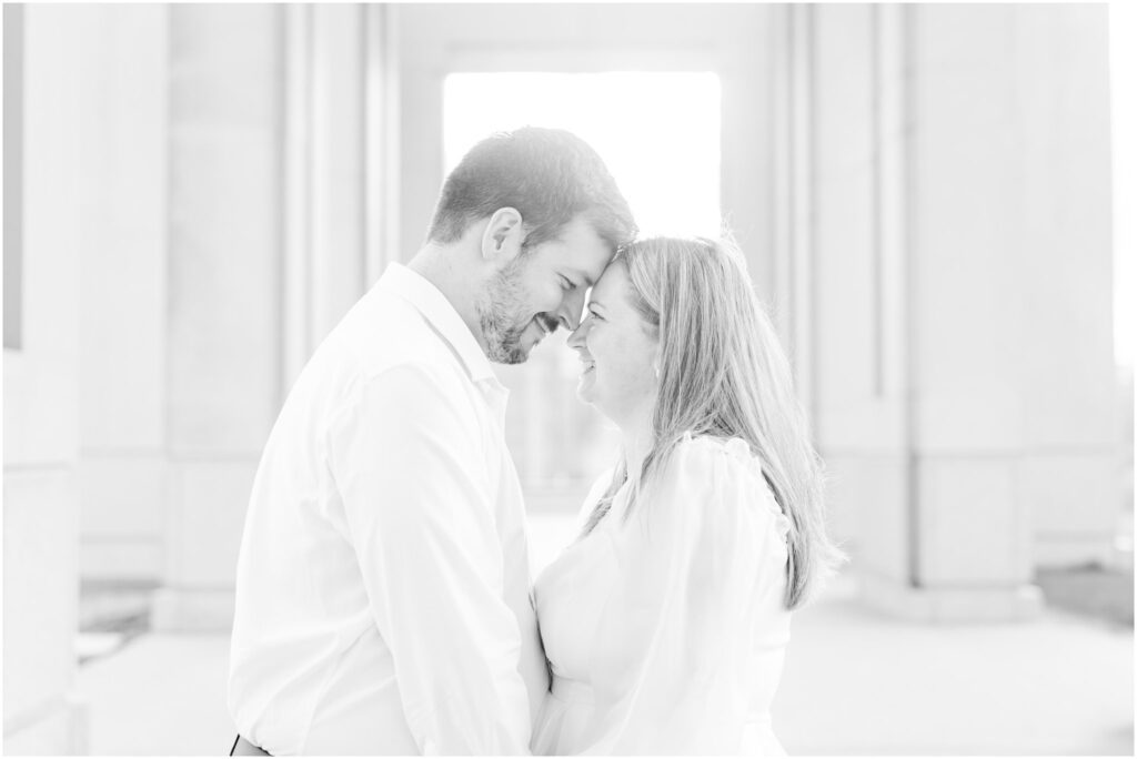 Sunset photos Indiana Statehouse engagement session