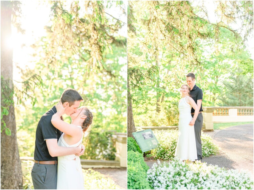 Newfields spring engagement session