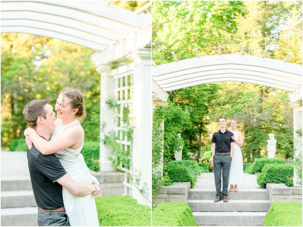 Newfields spring engagement session