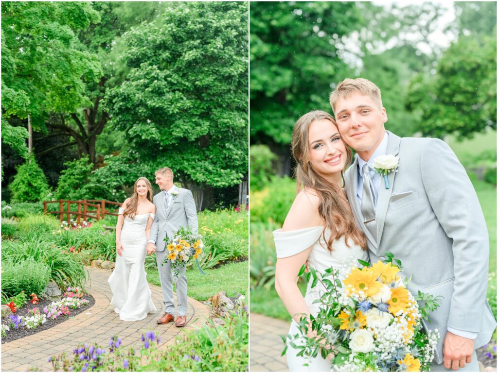 Bride and groom photos Avon Gardens wedding