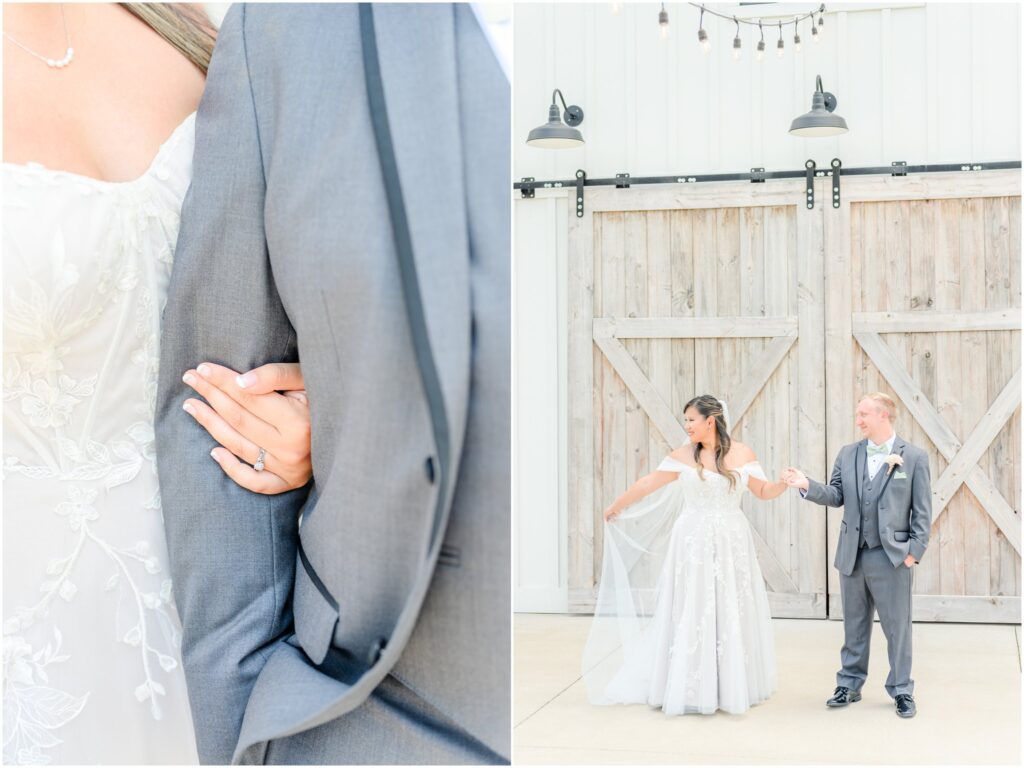 Bride and groom photos The Barn on Jericho wedding