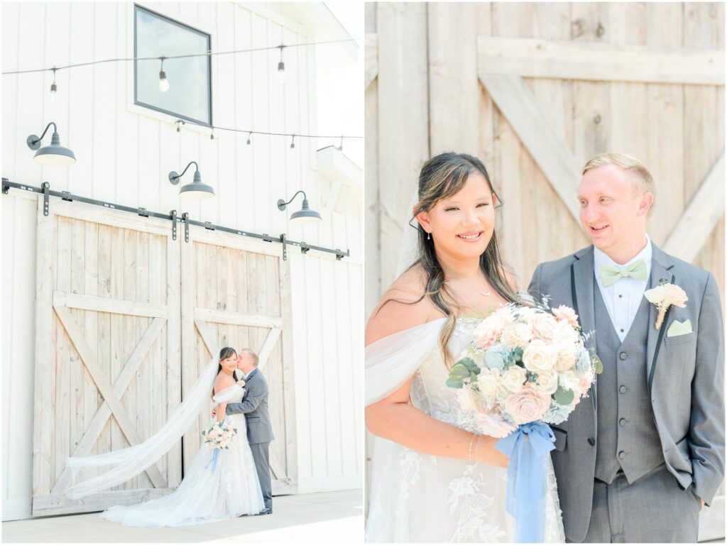Bride and groom photos The Barn on Jericho wedding