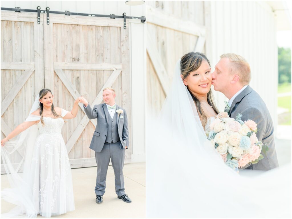 Bride and groom photos The Barn on Jericho wedding
