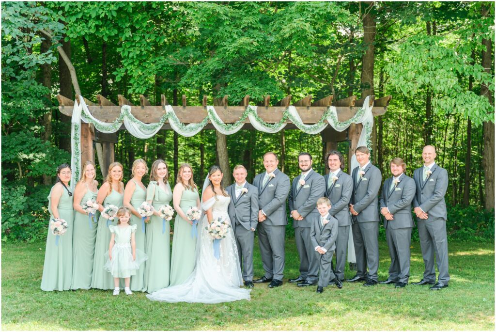 Wedding party photos The Barn on Jericho wedding