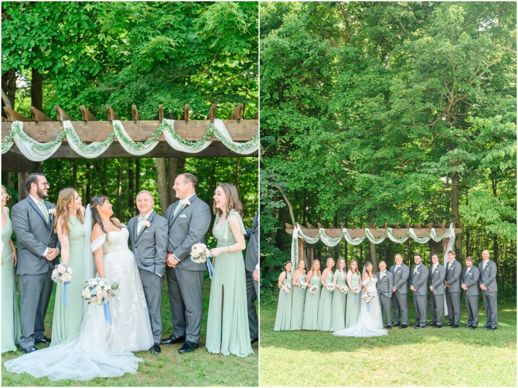 Wedding party photos The Barn on Jericho wedding