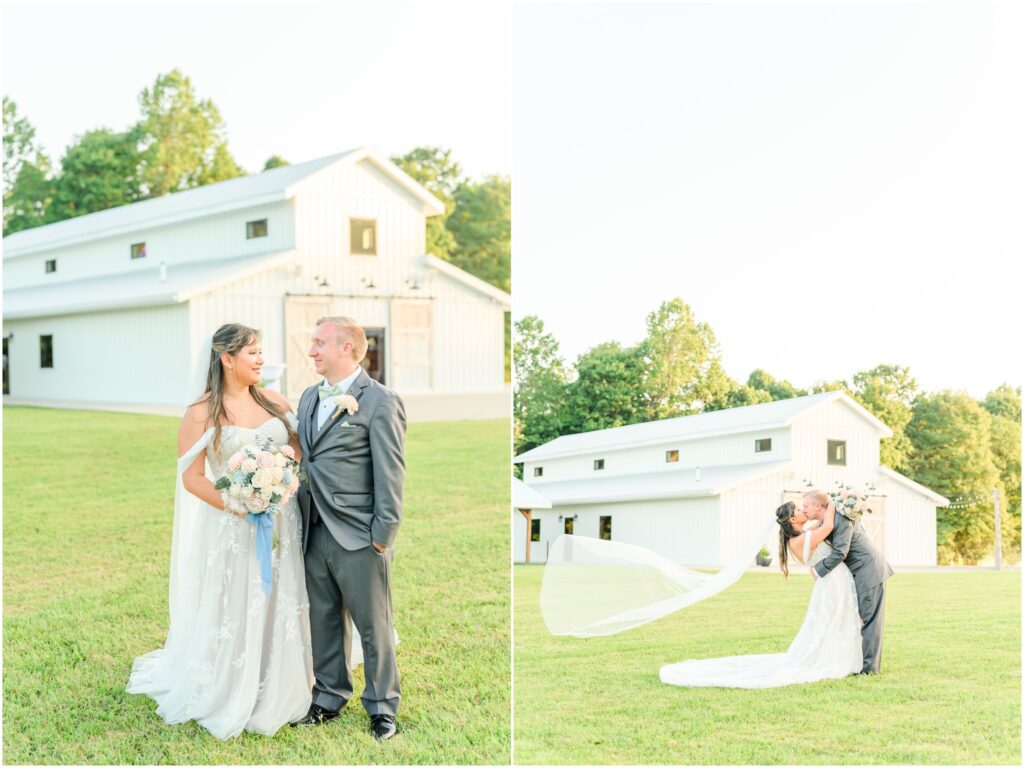 Bride and groom photos The Barn on Jericho wedding