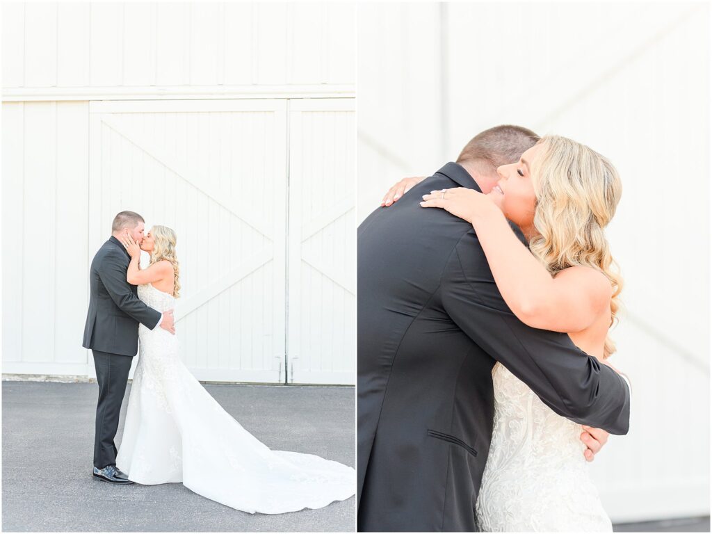 First Look White Willow Farms wedding