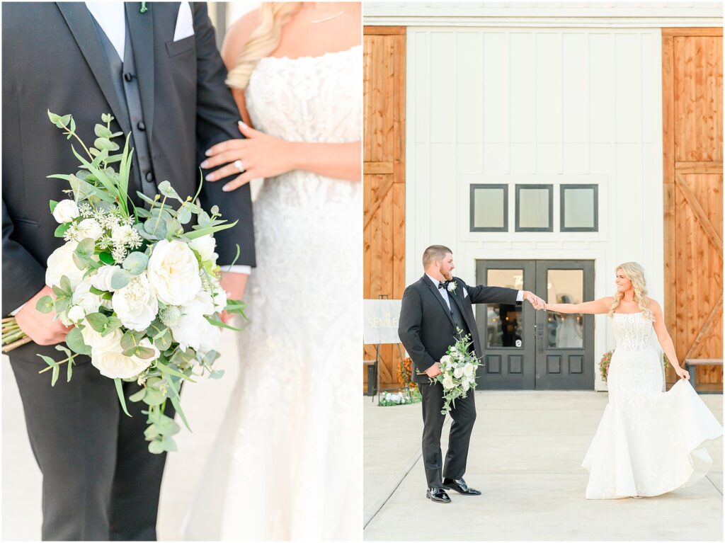 Bride and groom photos White Willow Farms wedding