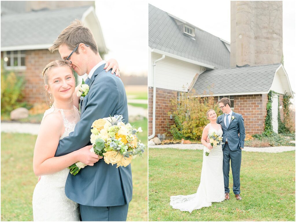 Bride and groom photos Blossom Barn Venue wedding