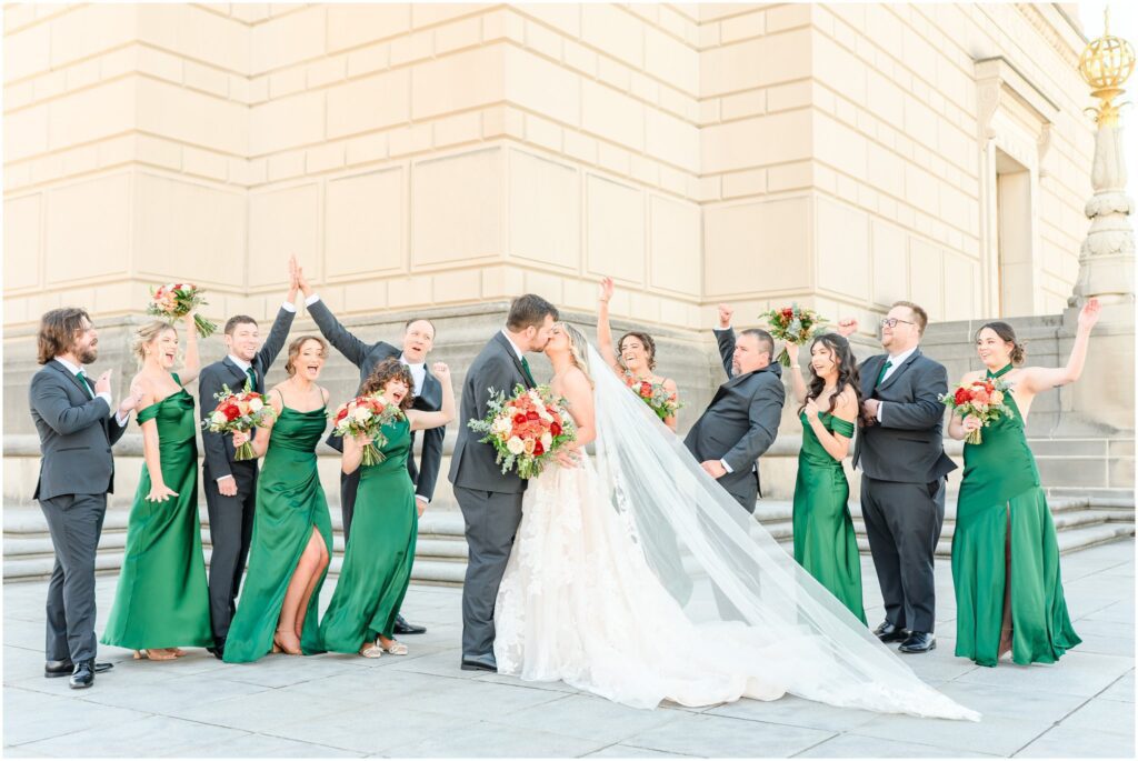 Wedding party photos Regions Tower Indy Wedding