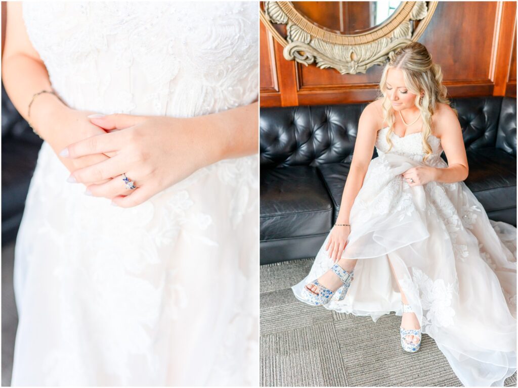 First Look and getting ready wedding photos