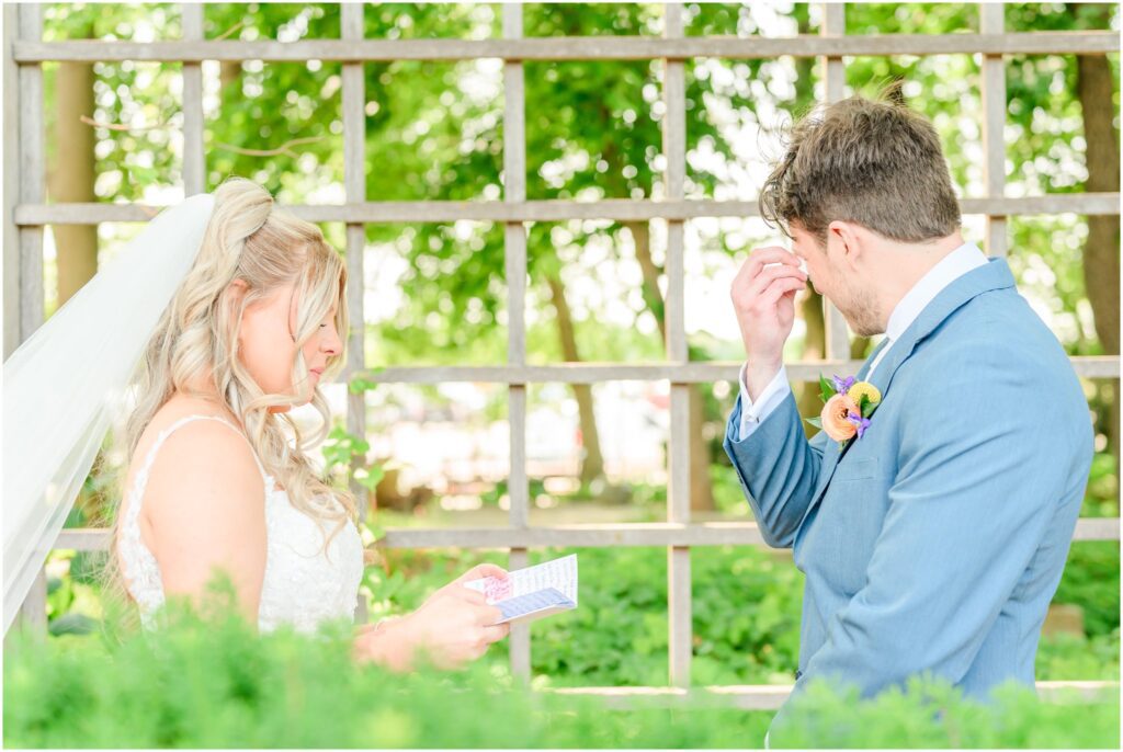 First Look and getting ready wedding photos