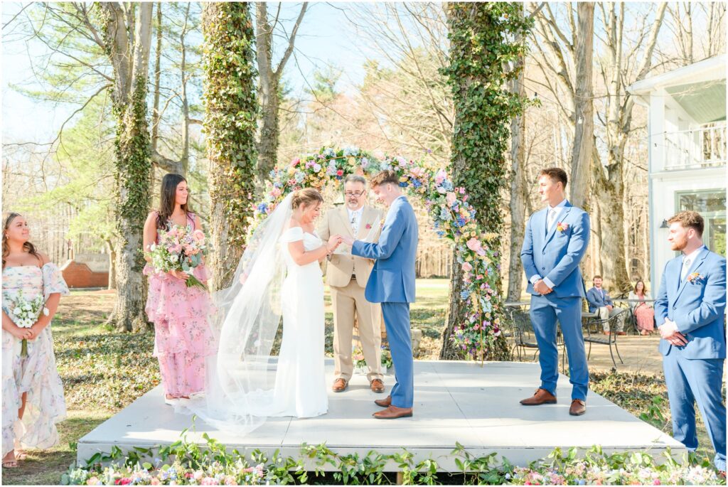 Wedding ceremony photos at The Red Barn At Sycamore Farm