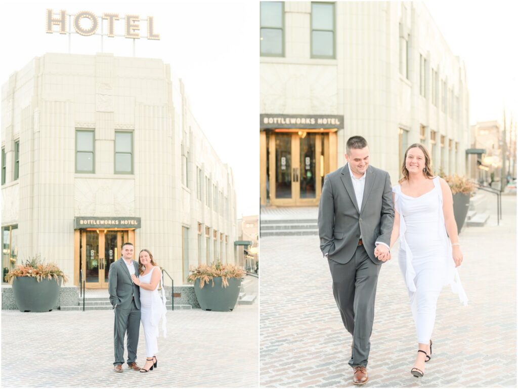 Bottleworks Hotel engagement photos