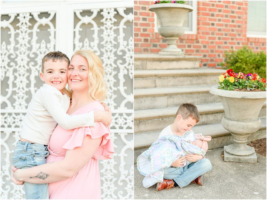 Coxhall Gardens newborn family photos in Carmel Indiana