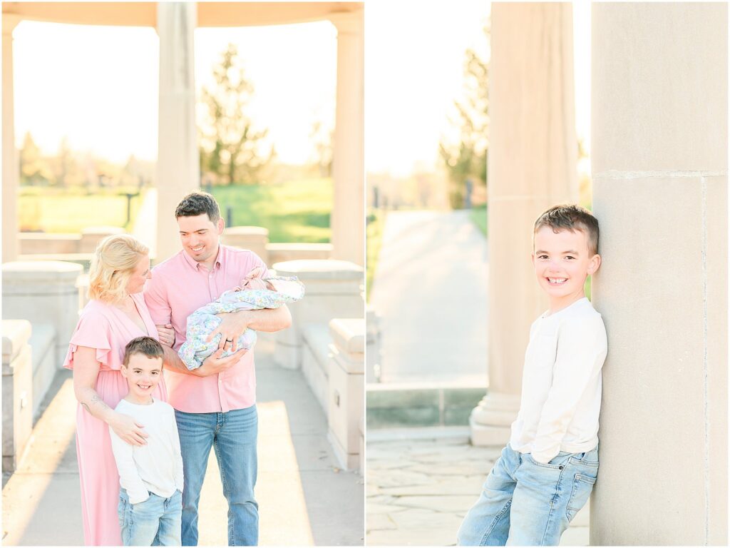Coxhall Gardens newborn family photos in Carmel Indiana