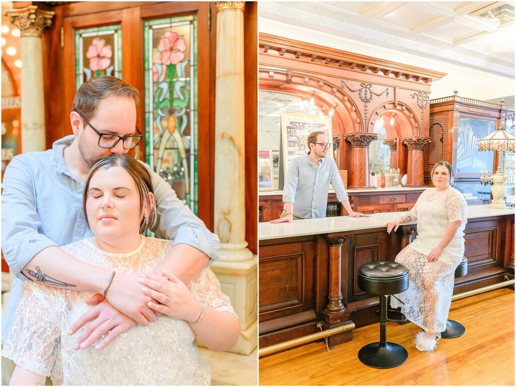 Zaharakos engagement photos in Columbus Indiana