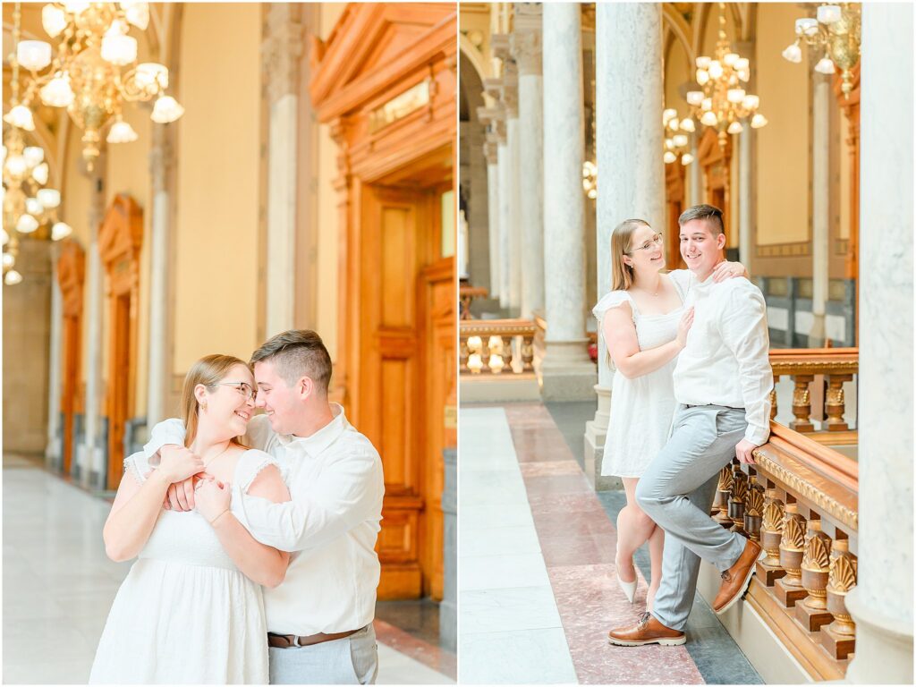 Indiana State House engagement session in Indianapolis
