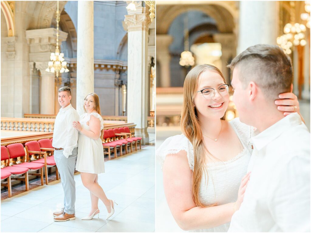 Indiana State House engagement session in Indianapolis