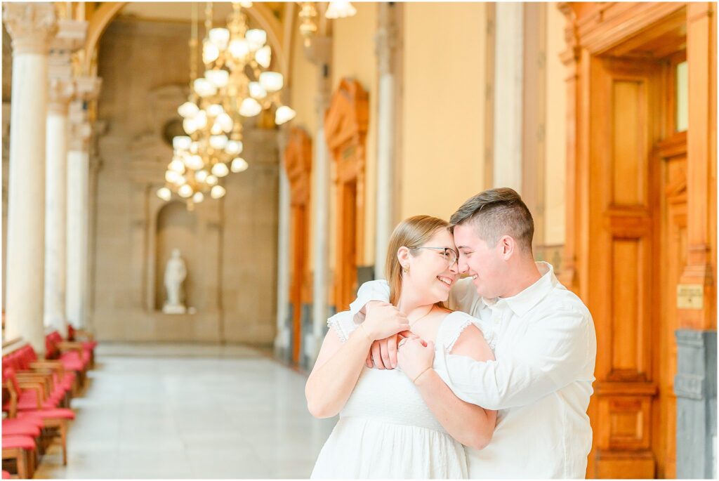 Indiana State House engagement session in Indianapolis