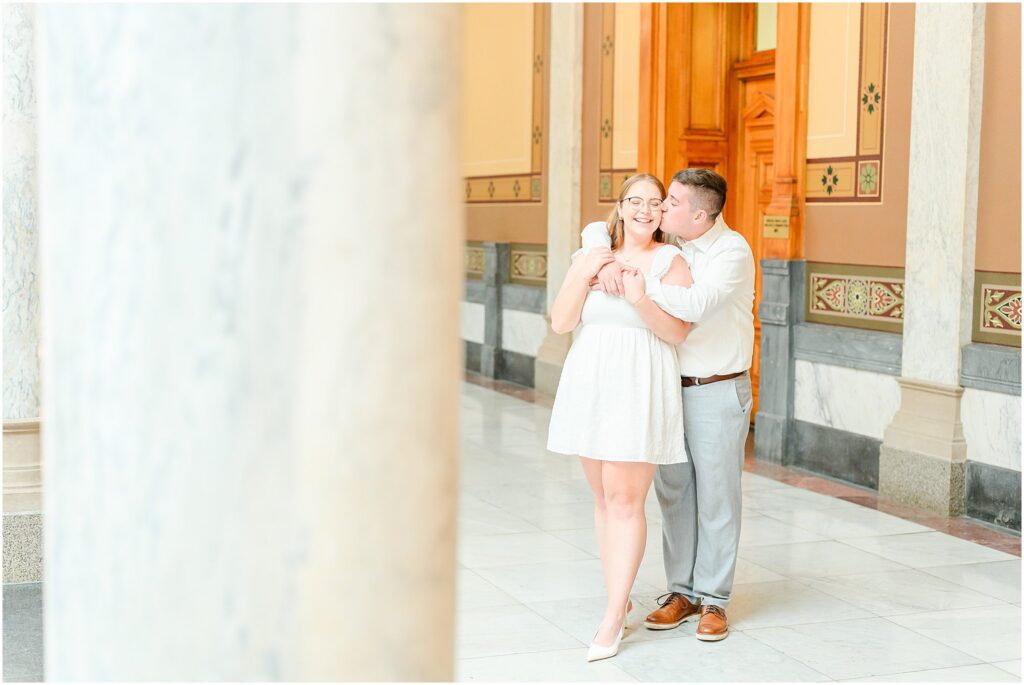 Indiana State House engagement session in Indianapolis