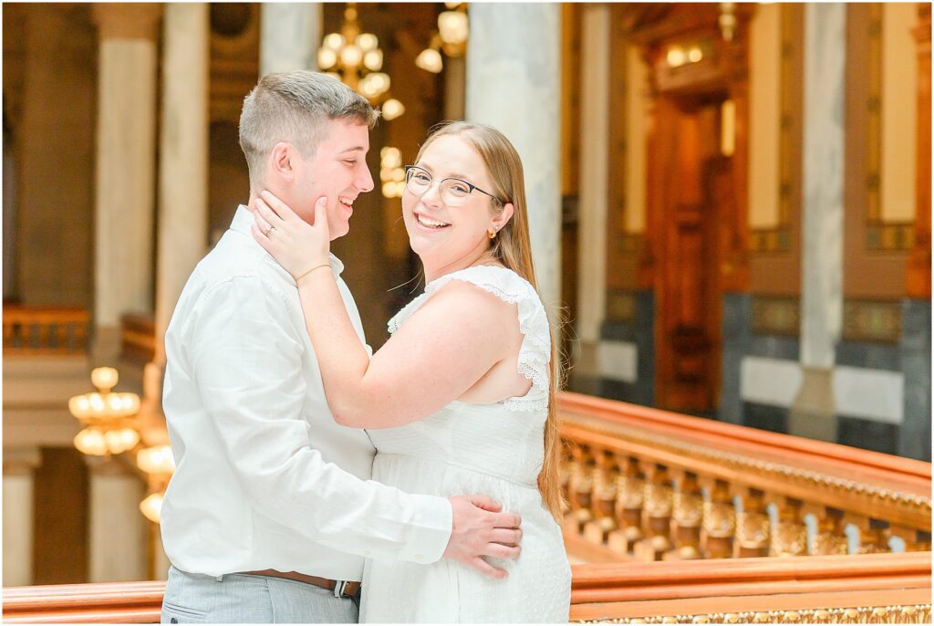 Indiana State House engagement session in Indianapolis