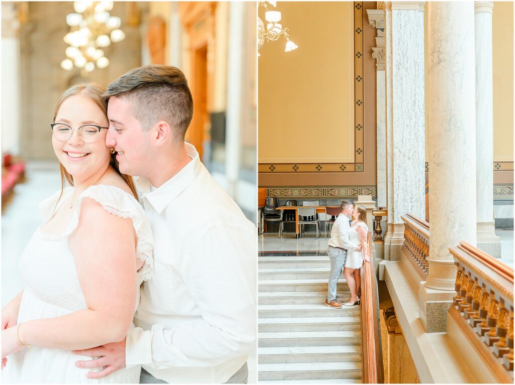 Indiana State House engagement session in Indianapolis