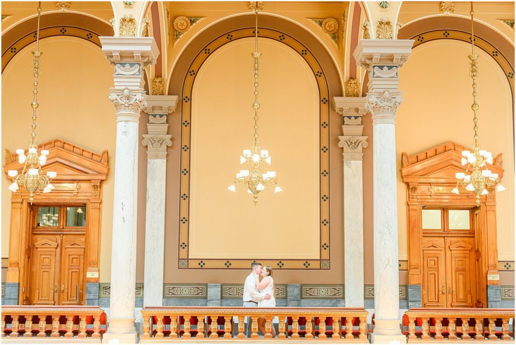 Indiana State House engagement session in Indianapolis