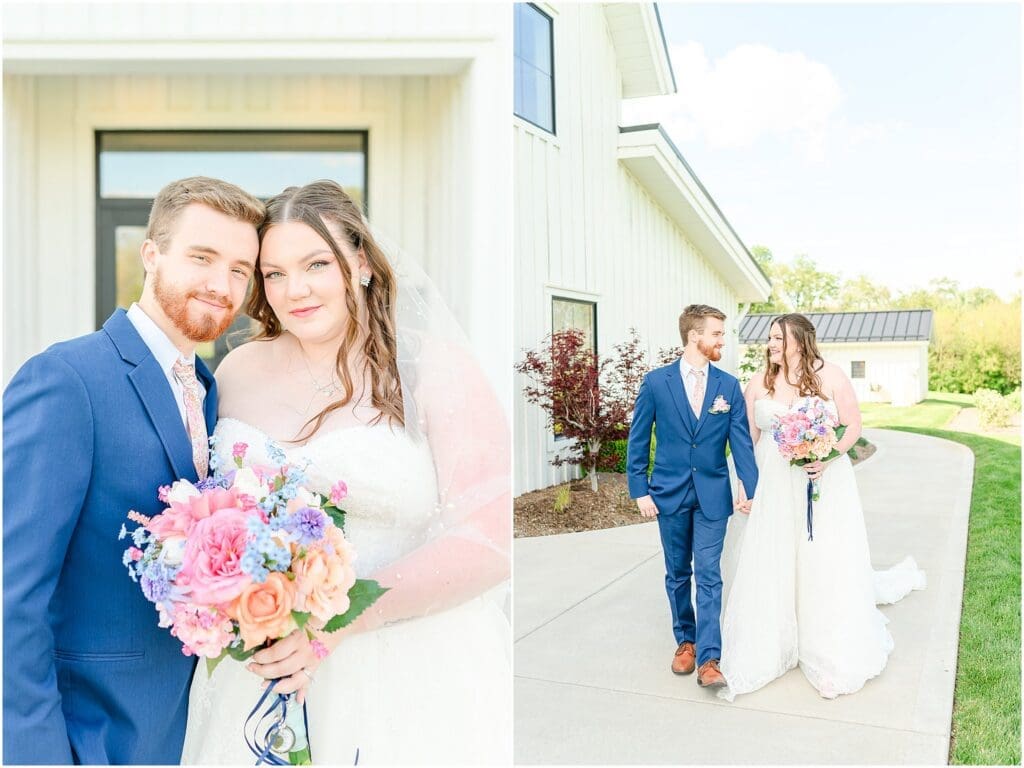 Bride and groom portraits at The Sixpence venue