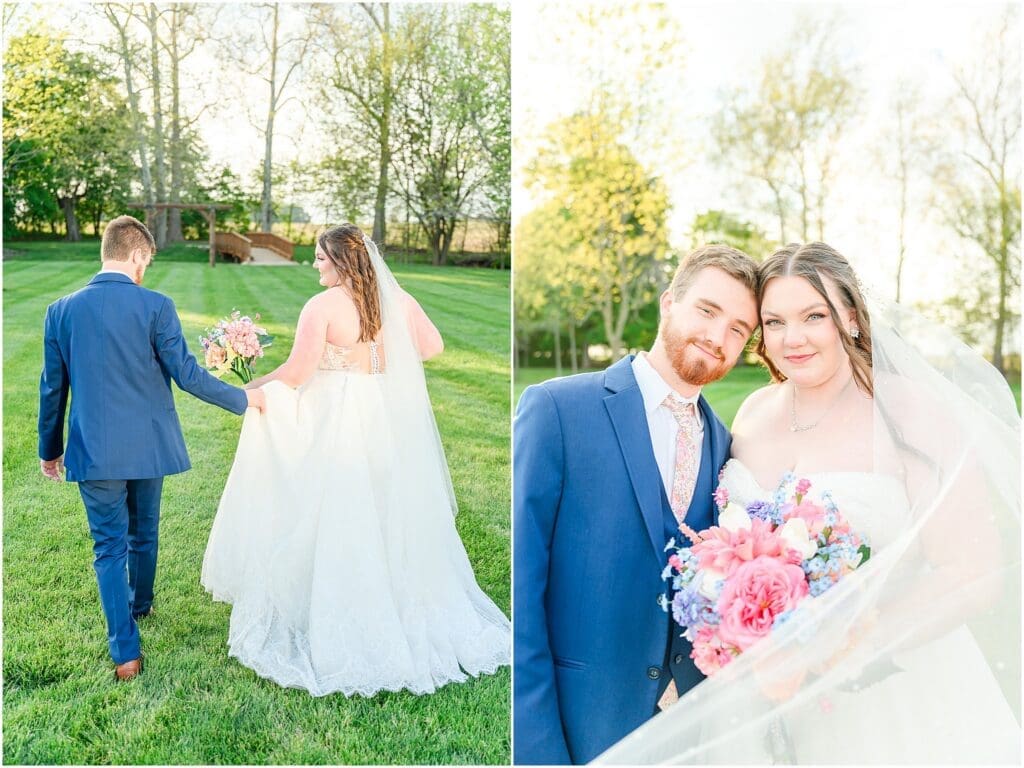 Bride and groom portraits at The Sixpence venue