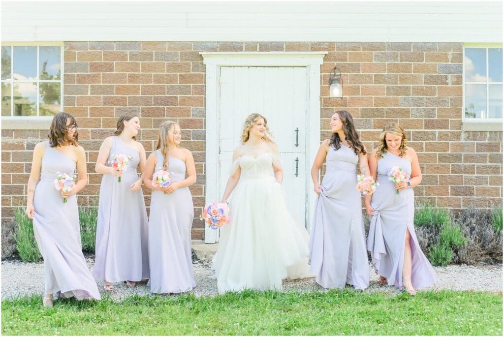 Bridal party photos Blossom Barn wedding