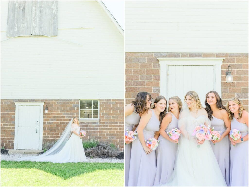 Bridal party photos Blossom Barn wedding