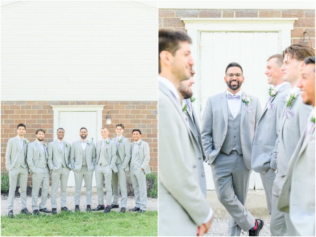 Wedding party photos Blossom Barn wedding