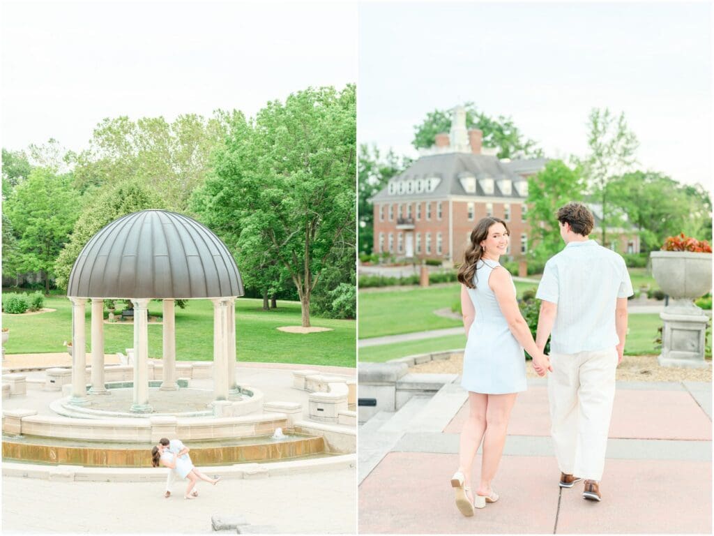 Coxhall Gardens engagement photos in Carmel Indiana