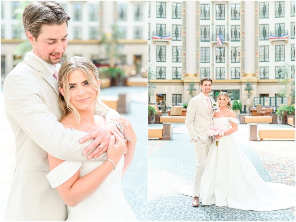 Bride and groom photos French Lick Resort elopement