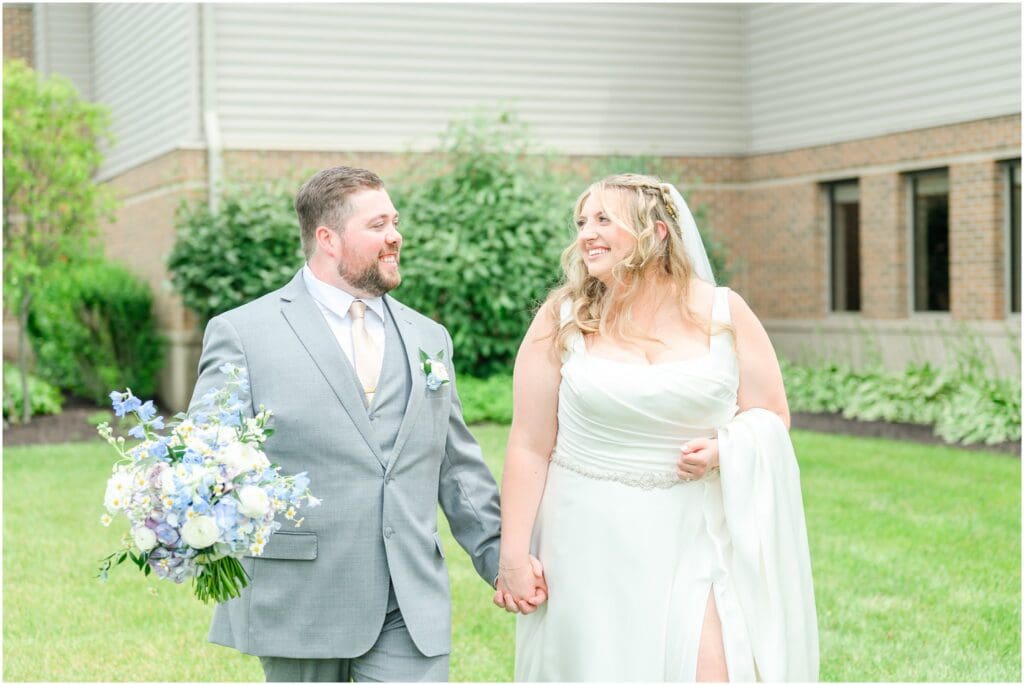 Bride and groom photos Garment Factory wedding in Franklin Indiana