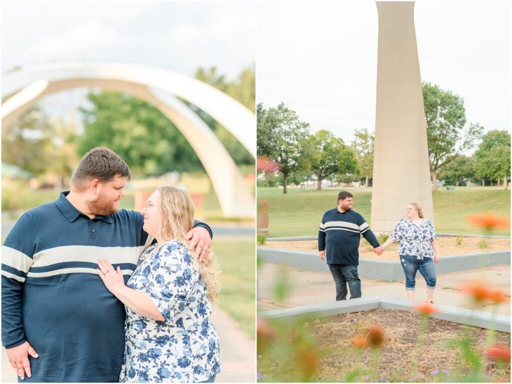 Romantic engagement portraits along the river at Fairbanks Park